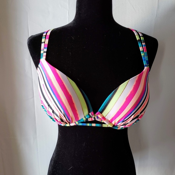Shade & Shore Striped Shell Strappy Bikini Top - Picture 6 of 6